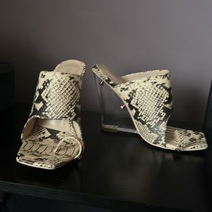 Snake skin print heels
